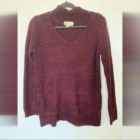 Choker Neck Oversized Sweater - Picture 1 of 5